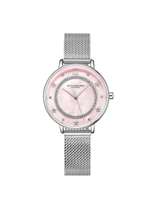 NWT Stuhrling Original Symphony Quartz Pink Dial Ladies Watch